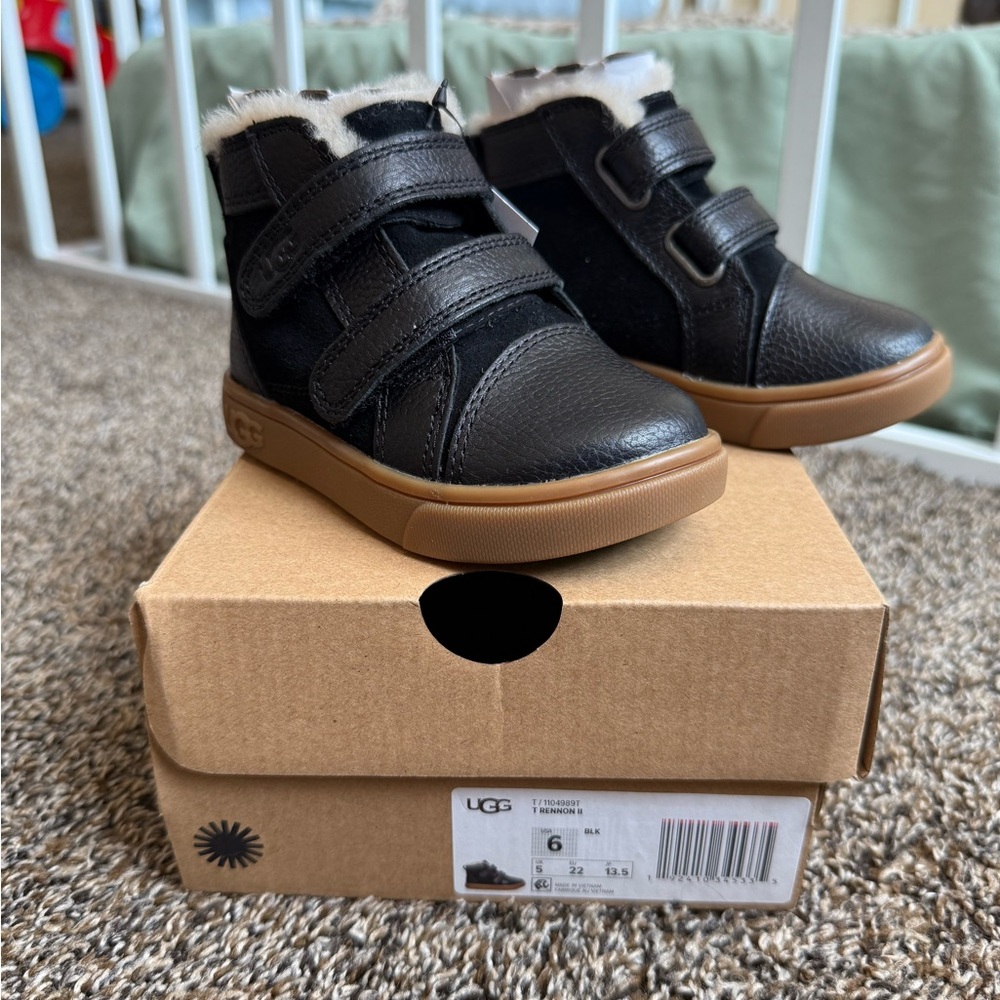 UGG Black and Tan Kids Boots